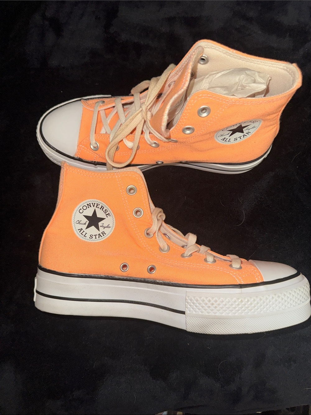 Converse High Top Sneakers in Vibrant Orange Canvas - Picture 4 of 7